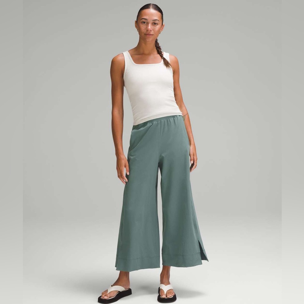 lululemon athletica Wide Leg Pants in Olive Green